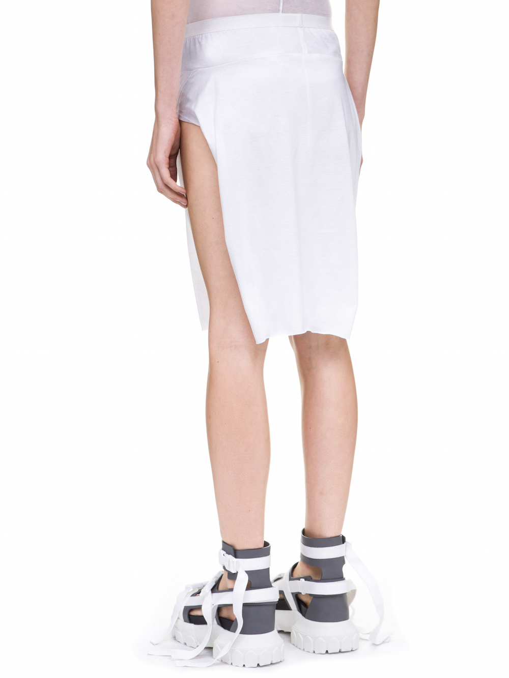 RICK OWENS LOIN SKIRT IN WHITE