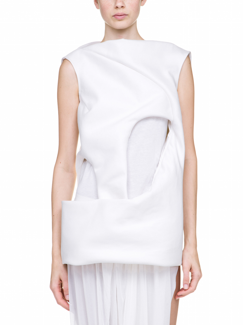 RICK OWENS PILEUS TUNIC IN WHITE