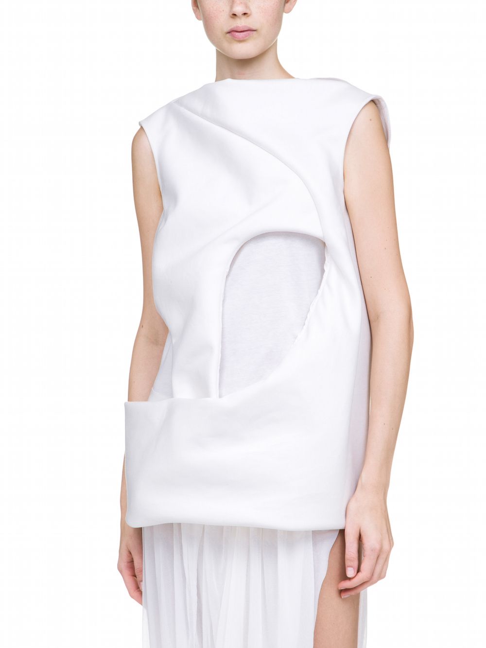 RICK OWENS PILEUS TUNIC IN WHITE