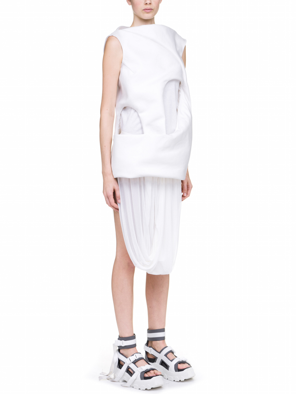 RICK OWENS PILEUS TUNIC IN WHITE