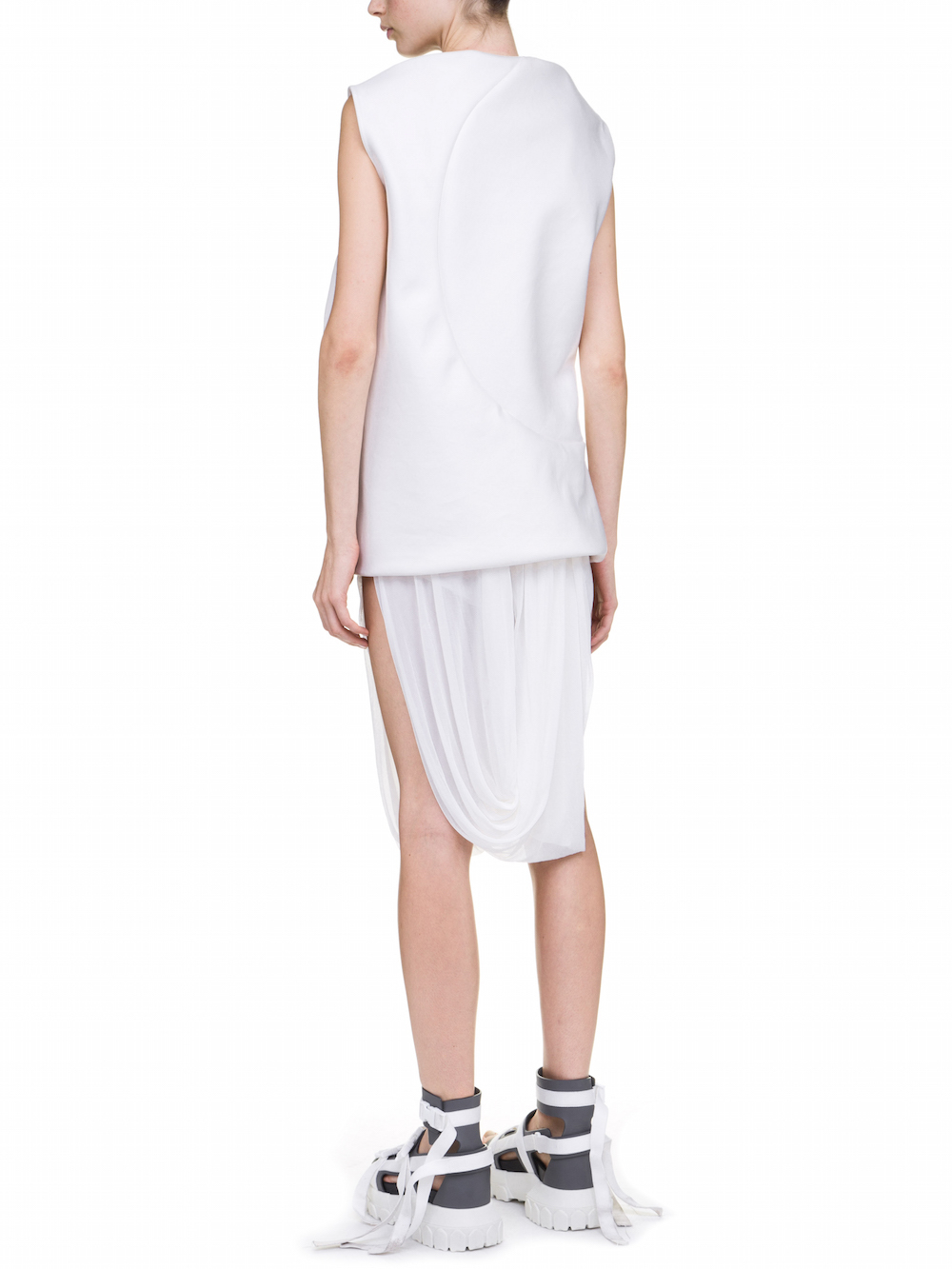 RICK OWENS PILEUS TUNIC IN WHITE