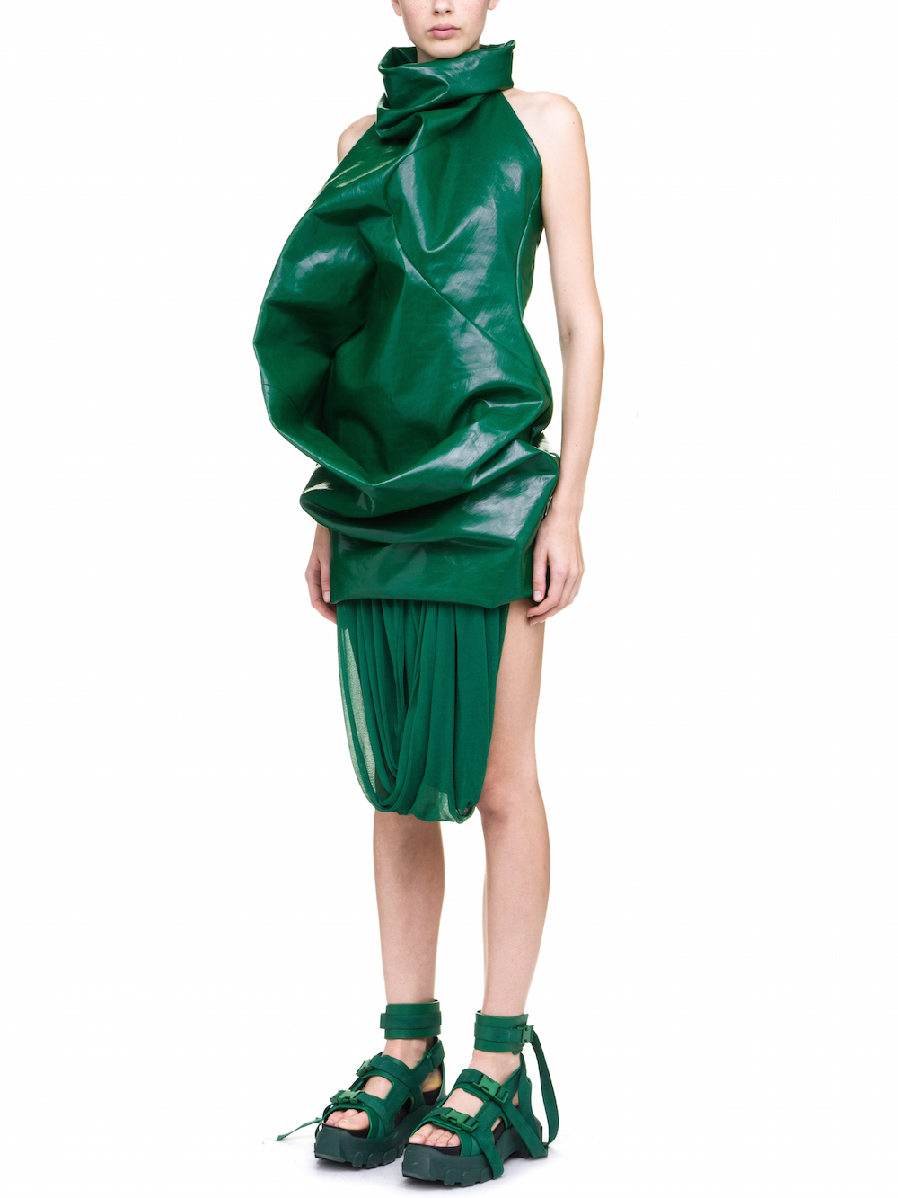 RICK OWENS ELIPSE TUNIC IN GREEN