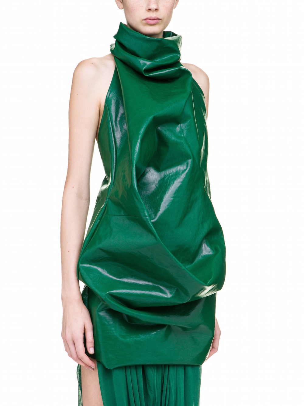 RICK OWENS ELIPSE TUNIC IN GREEN