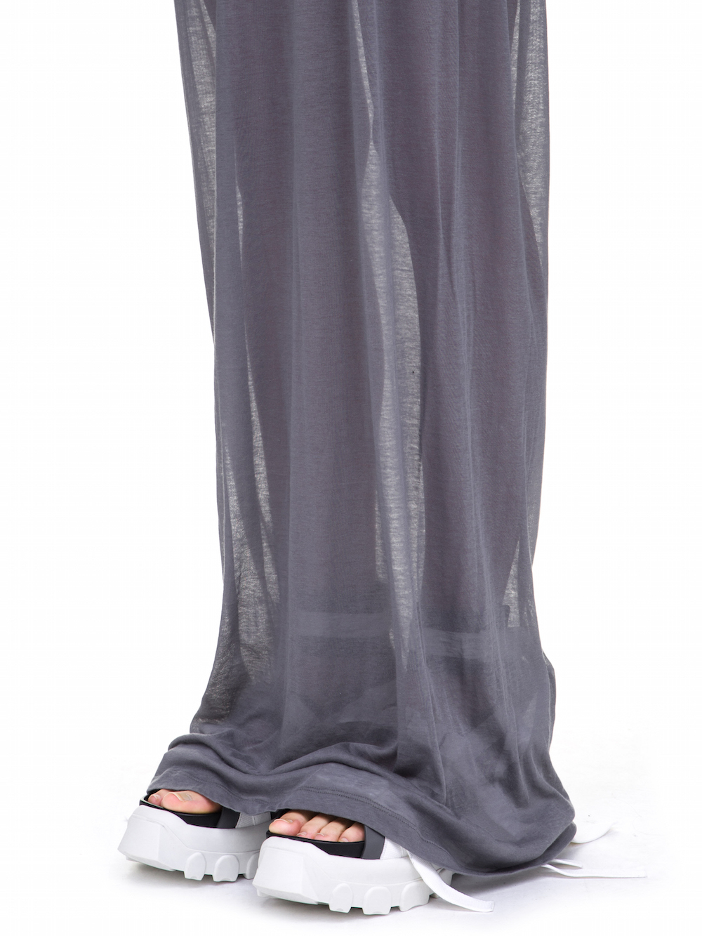 RICK OWENS MEMBRANE GOWN TEE BASE IN GREY