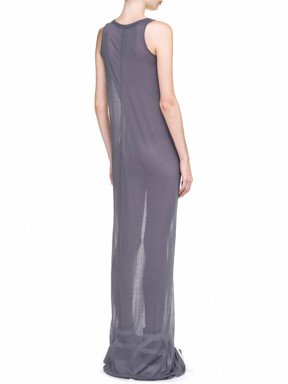 RICK OWENS MEMBRANE GOWN TEE BASE IN GREY