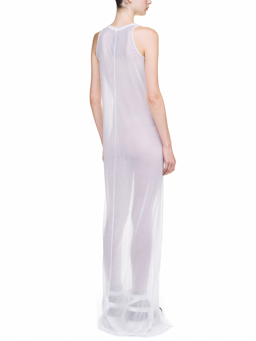 RICK OWENS MEMBRANE GOWN TEE BASE IN WHITE