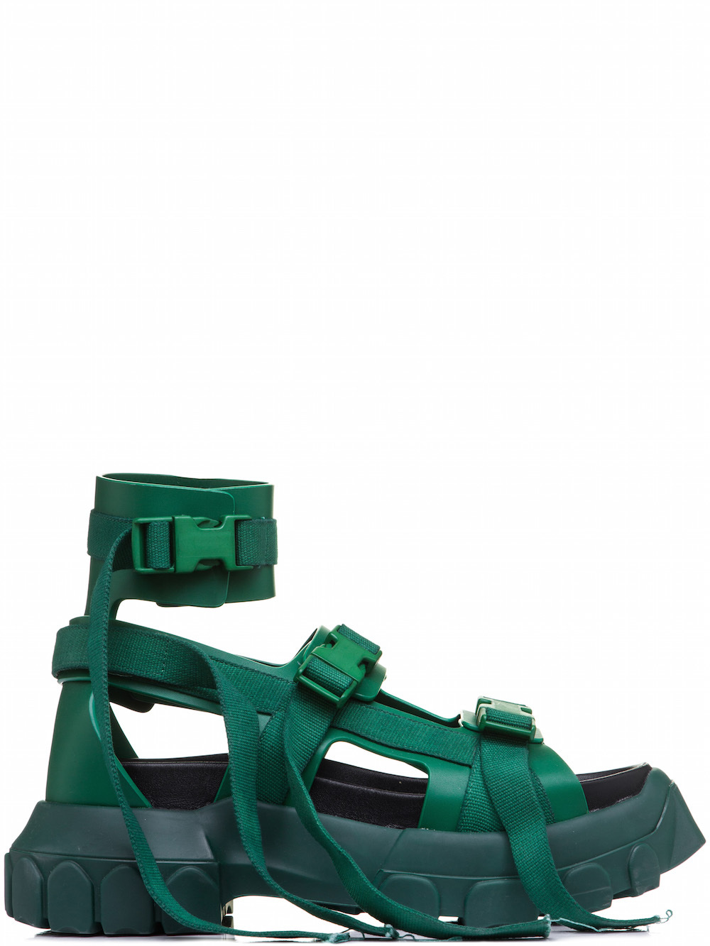 RICK OWENS HIKING SPARTAN SANDALS IN GREEN