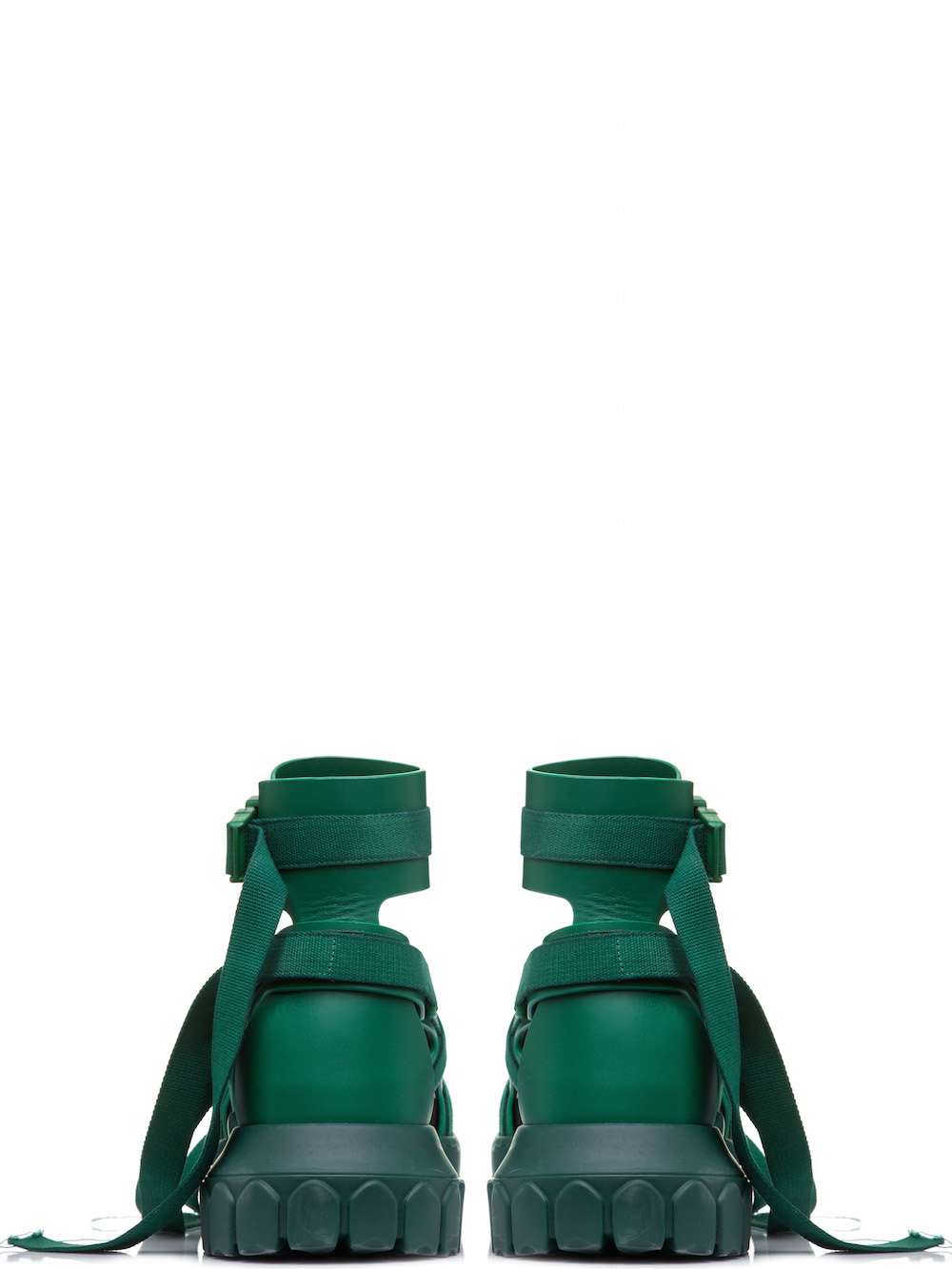 RICK OWENS HIKING SPARTAN SANDALS IN GREEN