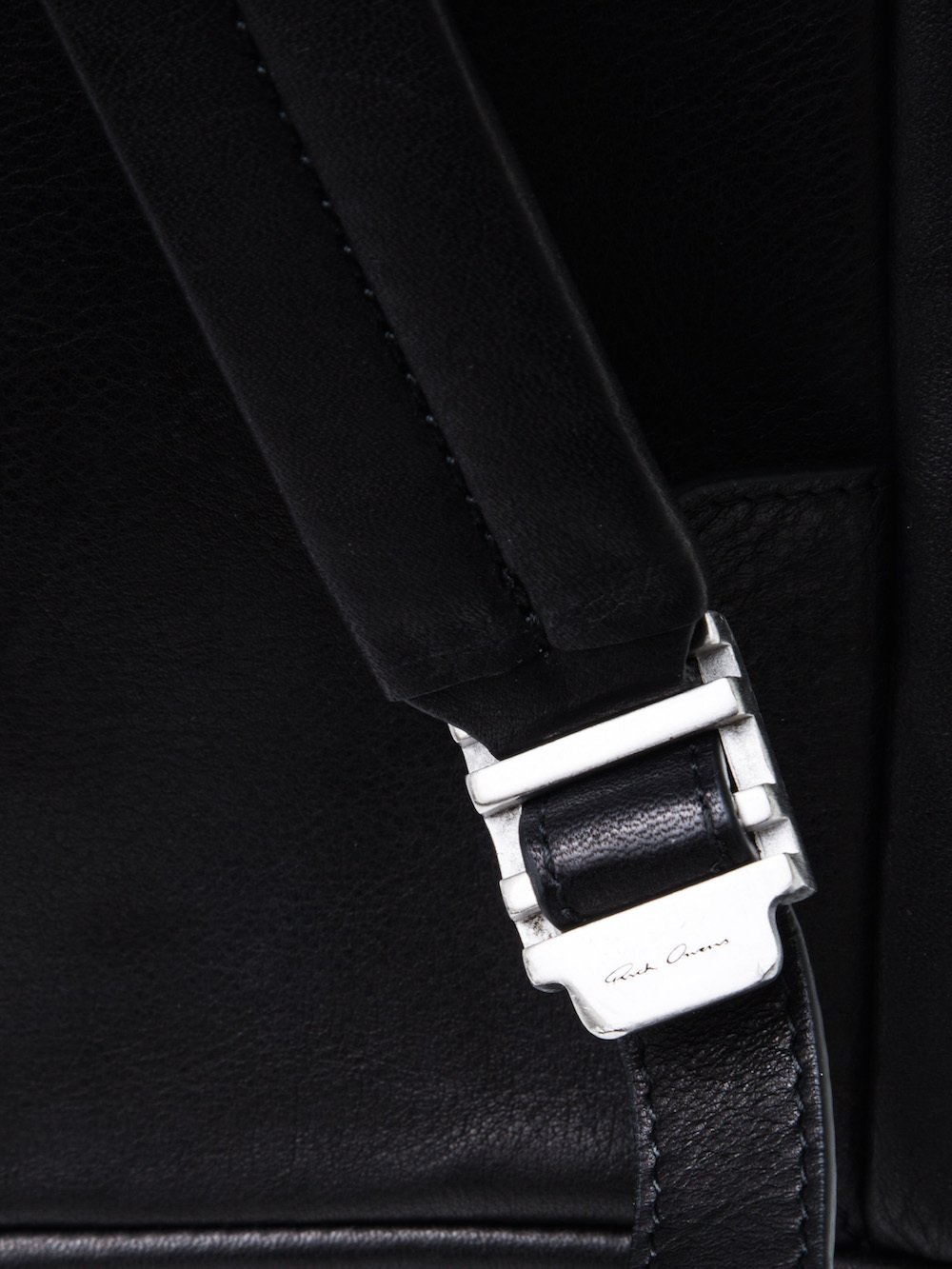 RICK OWENS MEGA BACKPACK IN BLACK CALF LEATHER