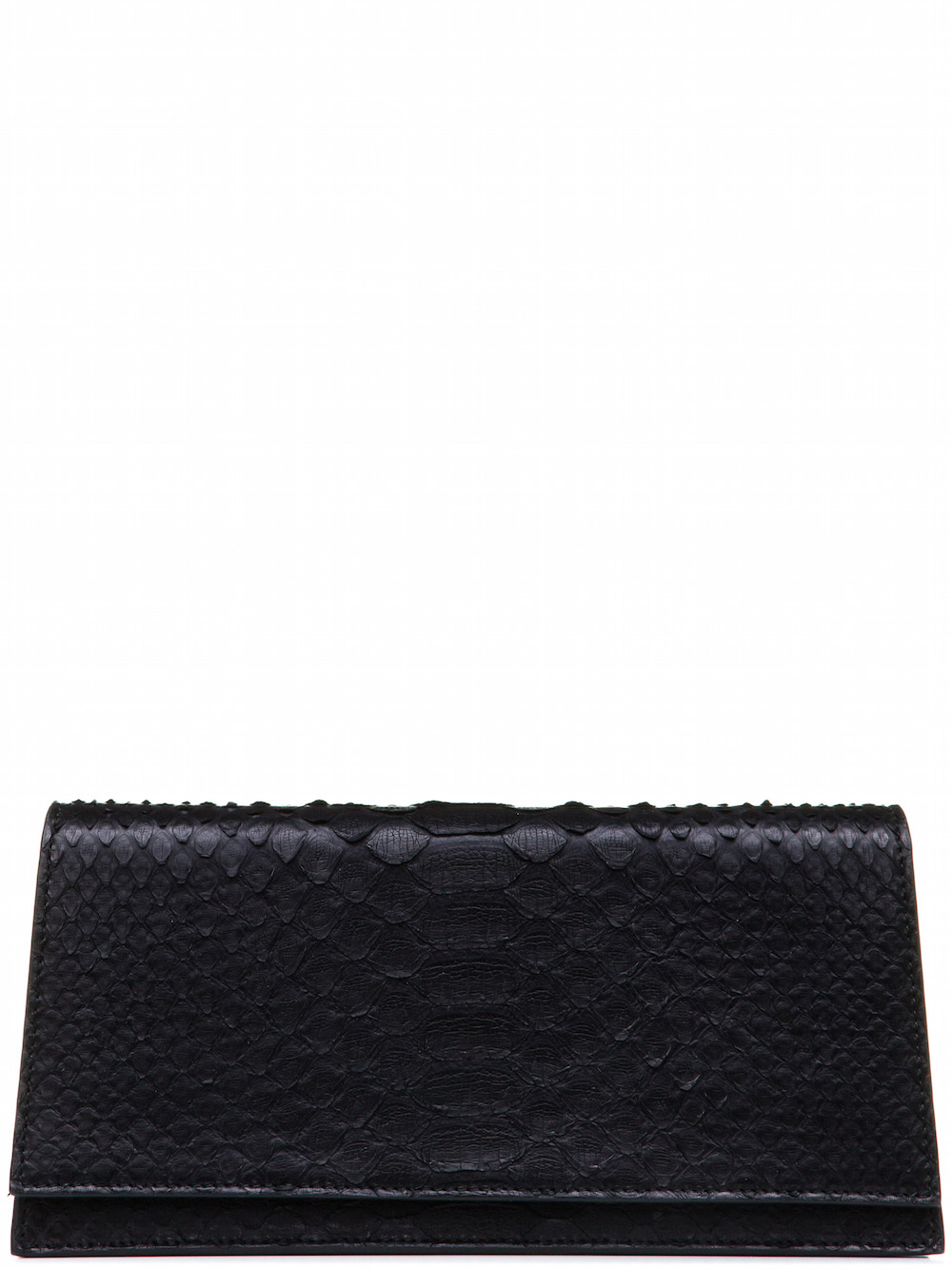 RICK OWENS MIDI CLUTCH IN BLACK GIANT PYTHON LEATHER