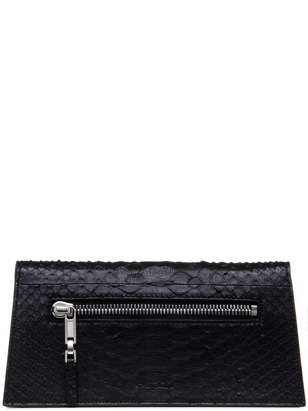 RICK OWENS MIDI CLUTCH IN BLACK GIANT PYTHON LEATHER