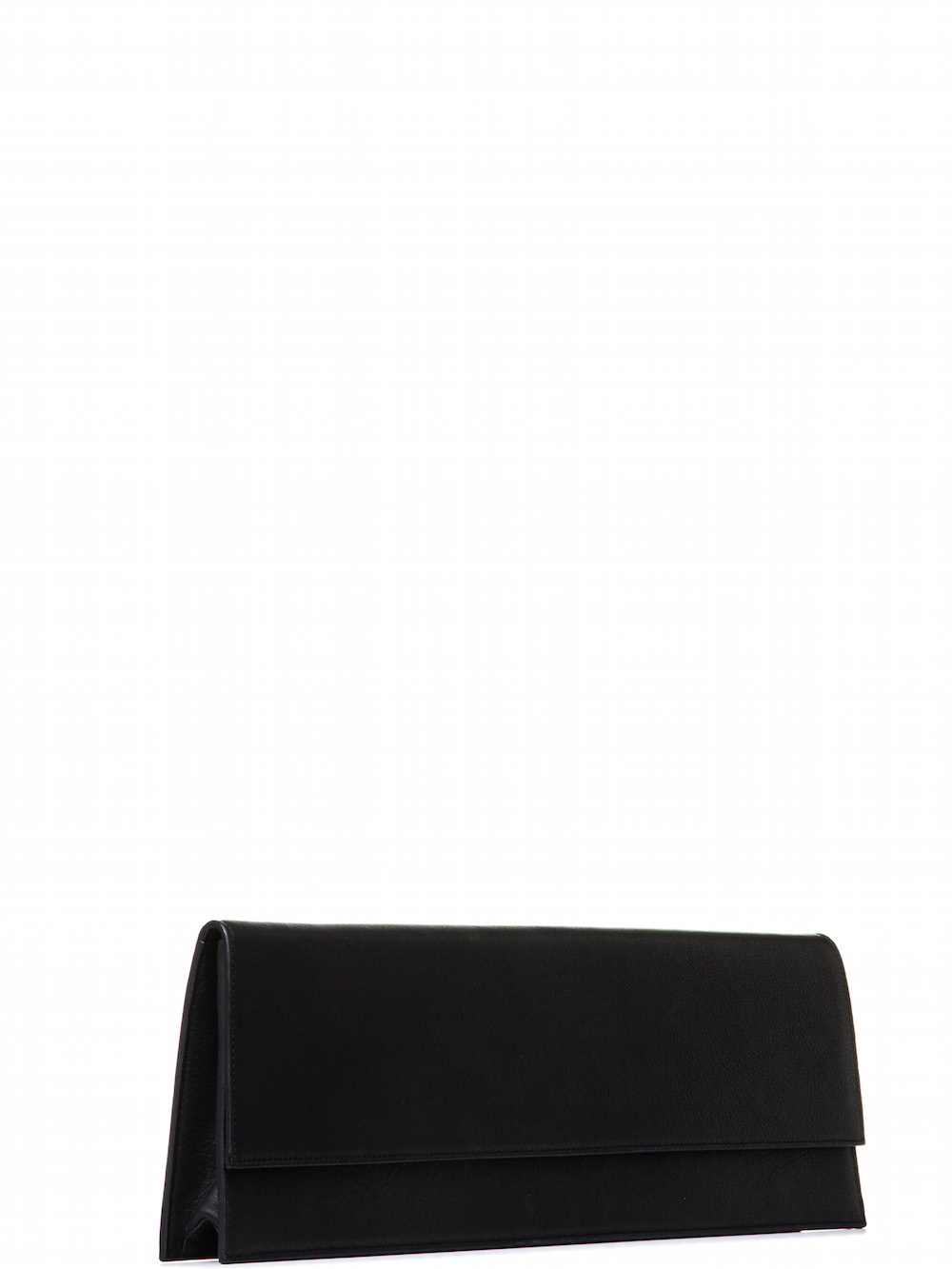 RICK OWENS MIDI CLUTCH IN BLACK CALF LEATHER