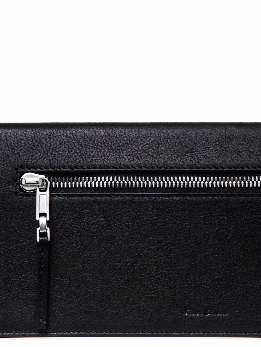 RICK OWENS MIDI CLUTCH IN BLACK CALF LEATHER