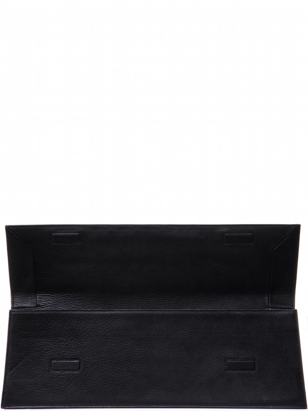 RICK OWENS MIDI CLUTCH IN BLACK CALF LEATHER