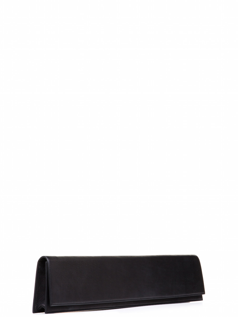 RICK OWENS HALF MEGA CLUTCH IN BLACK CALF LEATHER