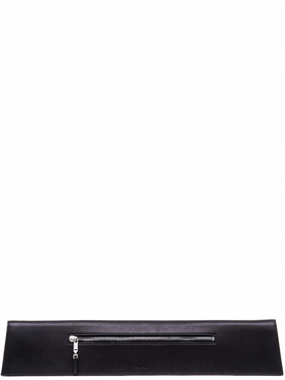 RICK OWENS HALF MEGA CLUTCH IN BLACK CALF LEATHER