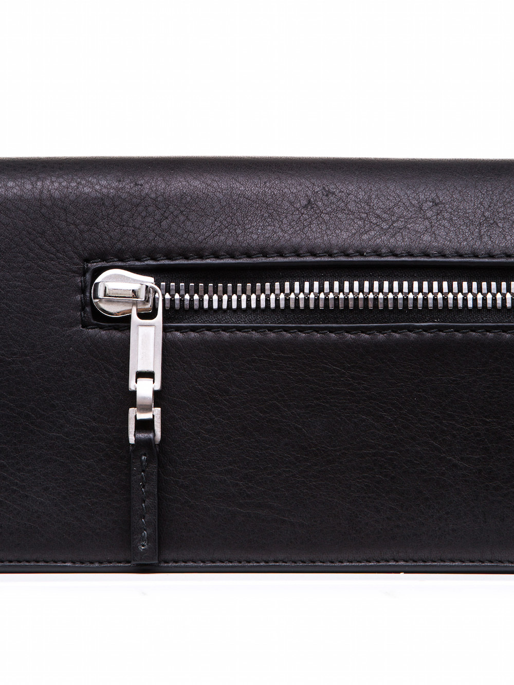 RICK OWENS HALF MEGA CLUTCH IN BLACK CALF LEATHER