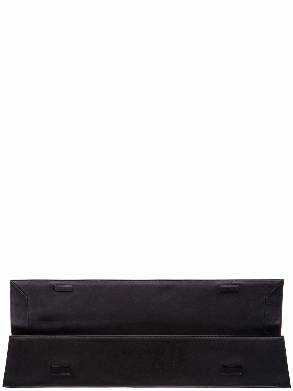 RICK OWENS HALF MEGA CLUTCH IN BLACK CALF LEATHER