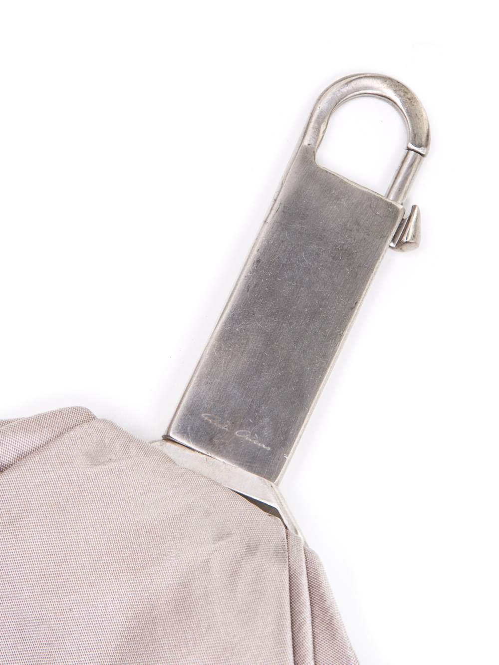 RICK OWENS SASH IN PEARL GREY MEGA DUCHESSE SILK