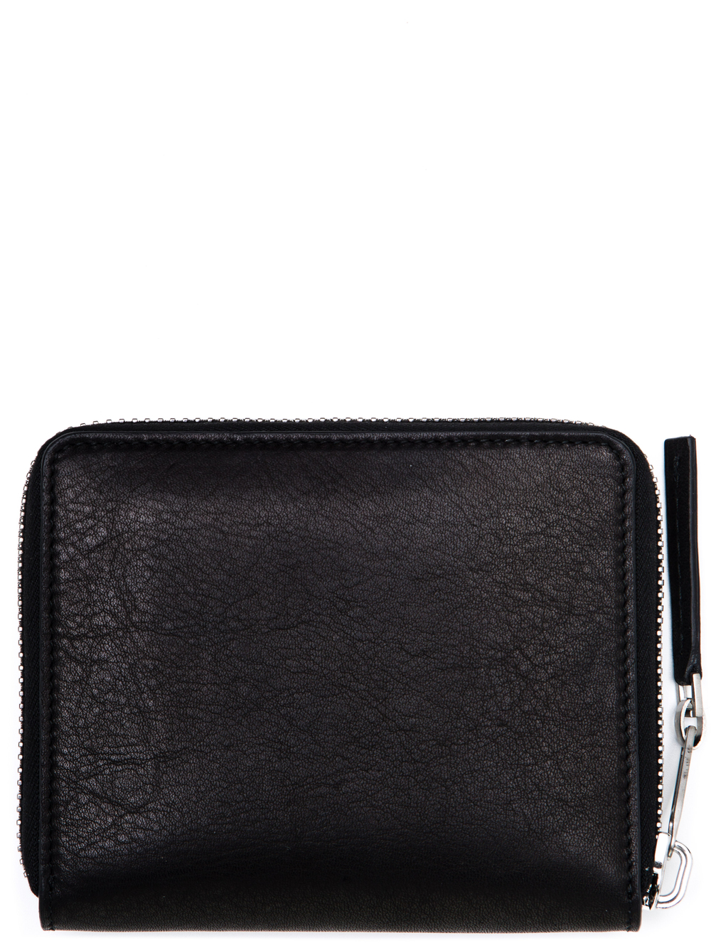 RICK OWENS SMALL ZIPPED WALLET IN BLACK CALF LEATHER