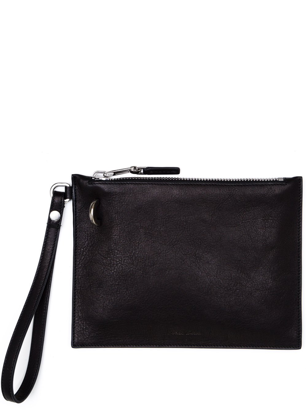 RICK OWENS WRIST POUCH IN BLACK CALF LEATHER