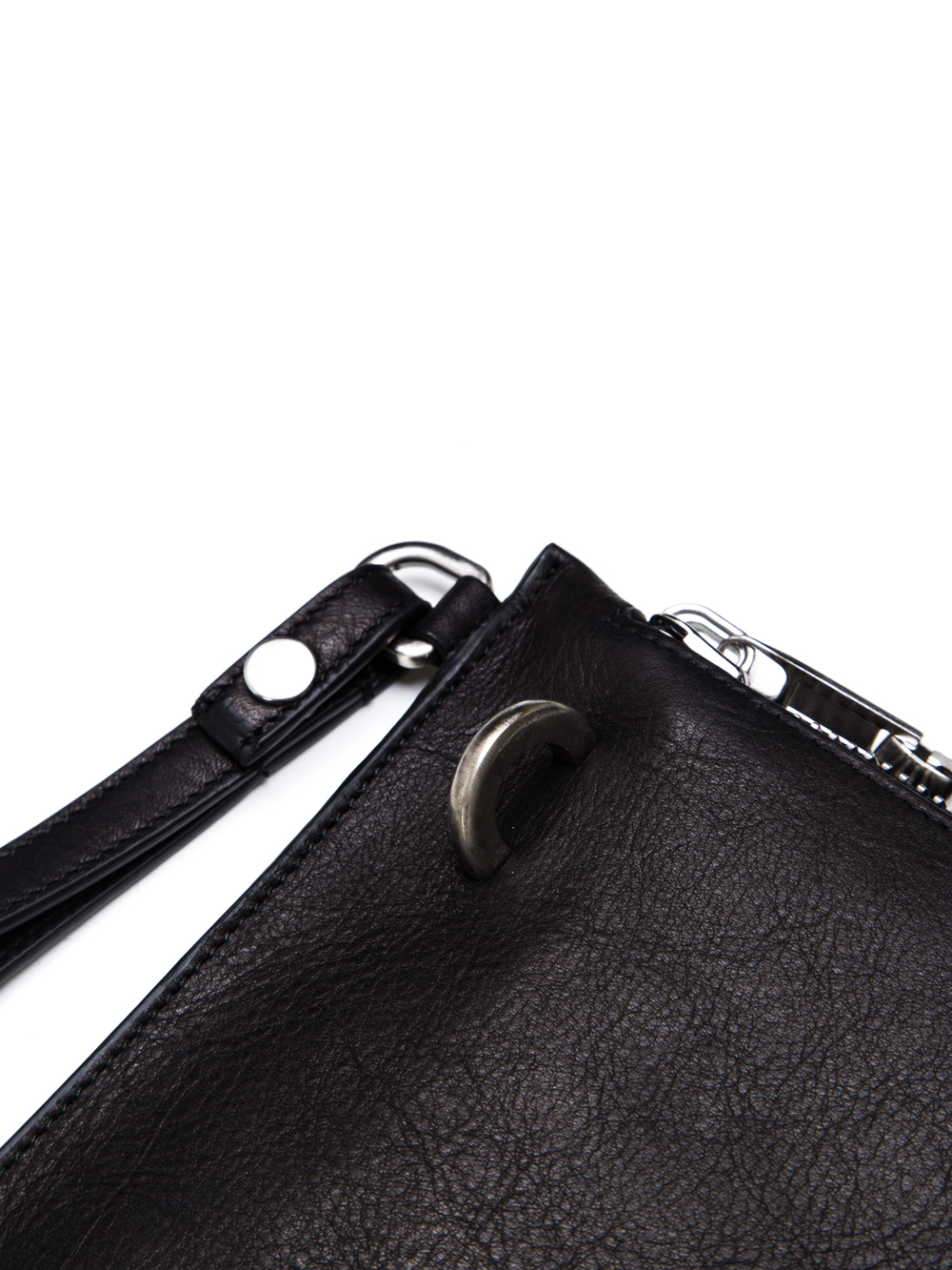 RICK OWENS WRIST POUCH IN BLACK CALF LEATHER