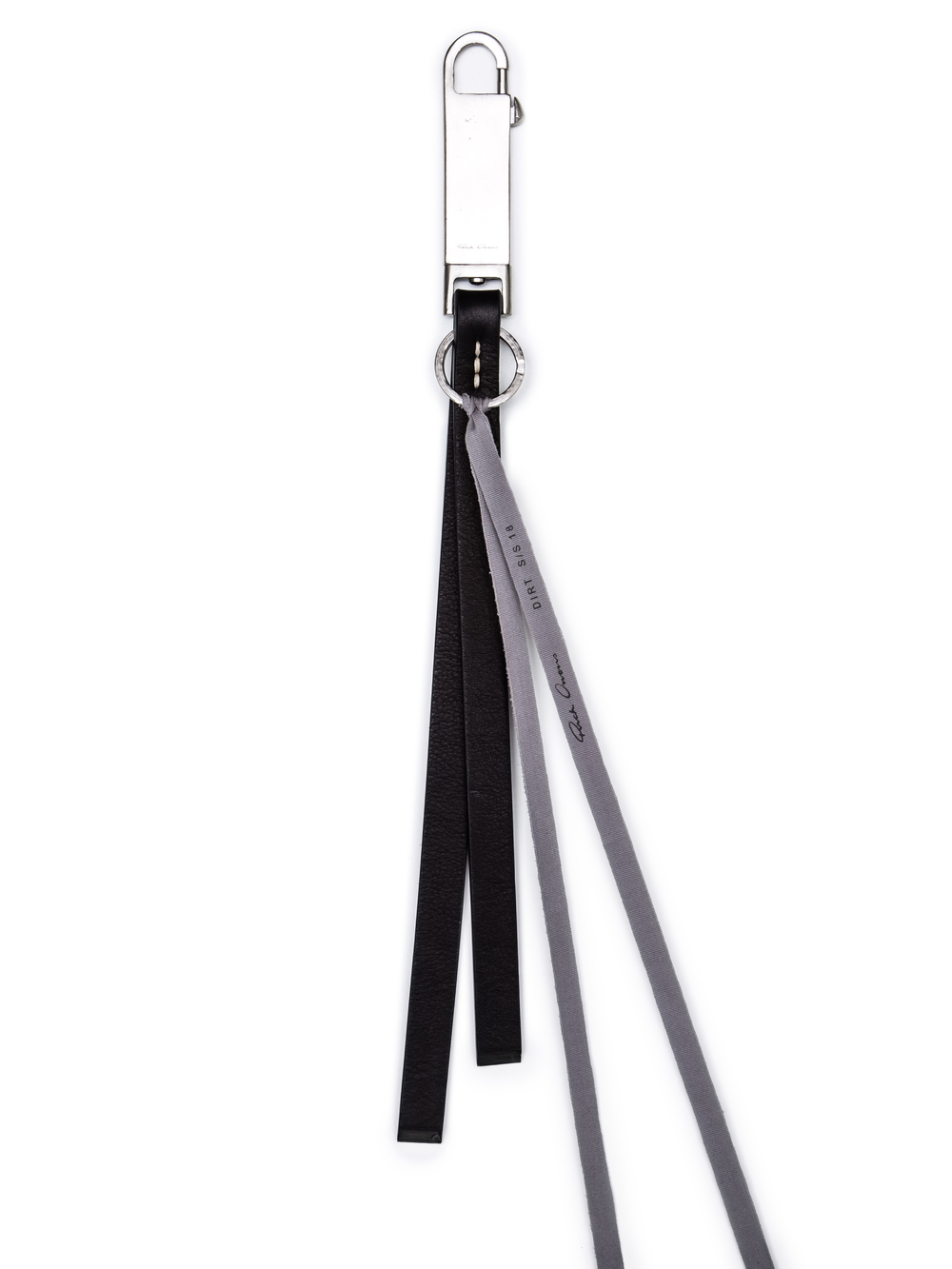 RICK OWENS PLAIN KEYCHAIN IN BLACK CALF LEATHER