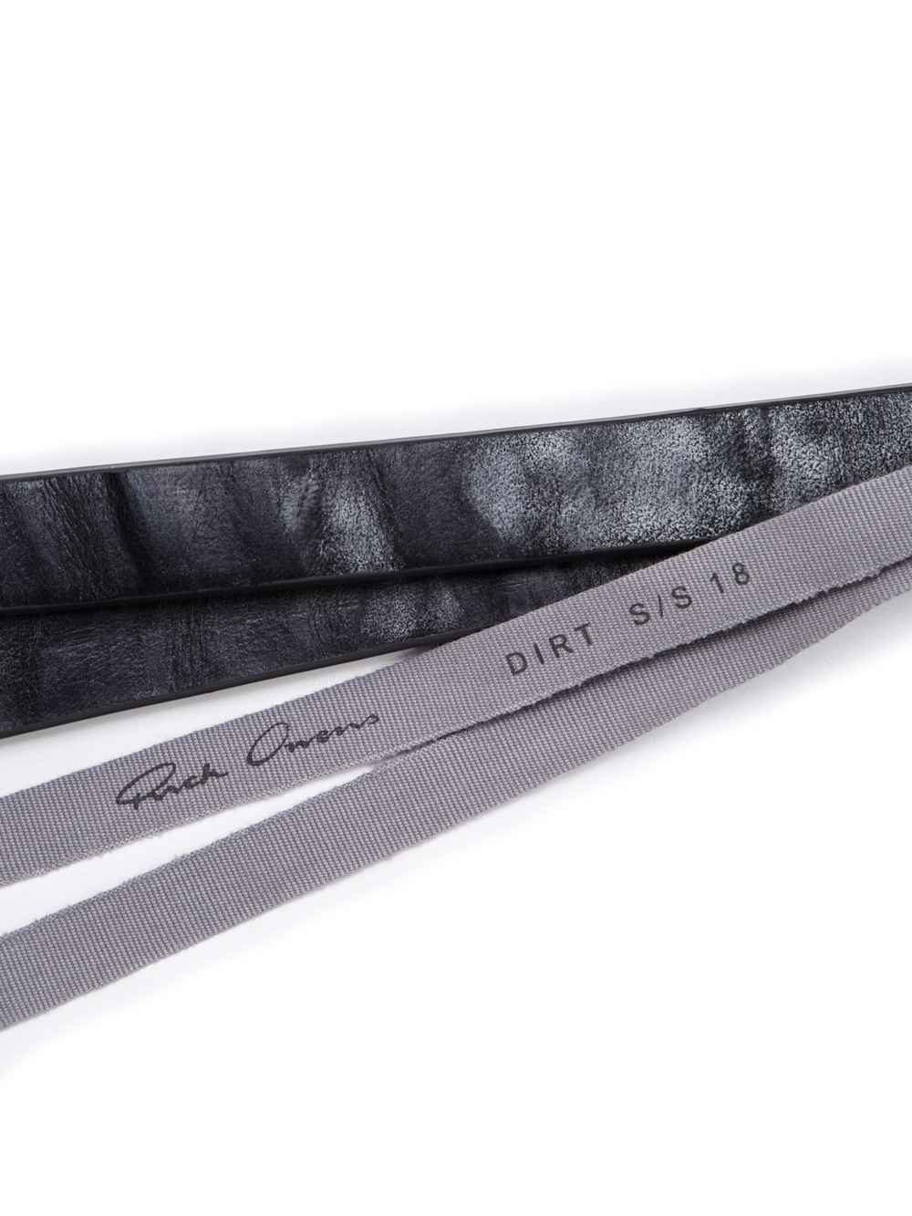 RICK OWENS PLAIN KEYCHAIN IN BLACK CALF LEATHER