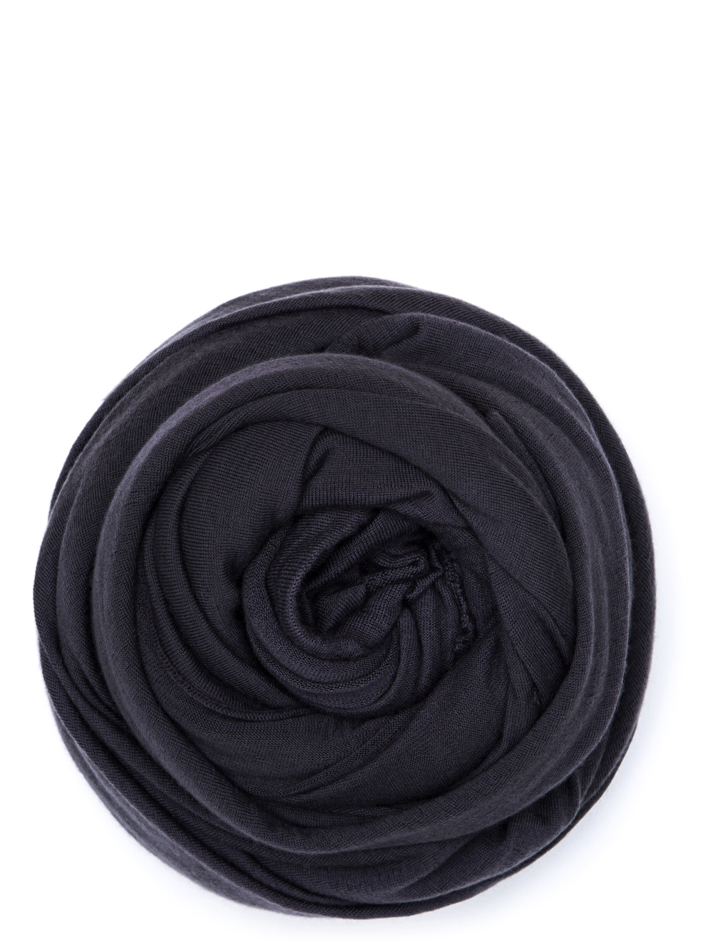 RICK OWENS KNIT SCARF IN IRON DARK PURPLE CASHMERE.