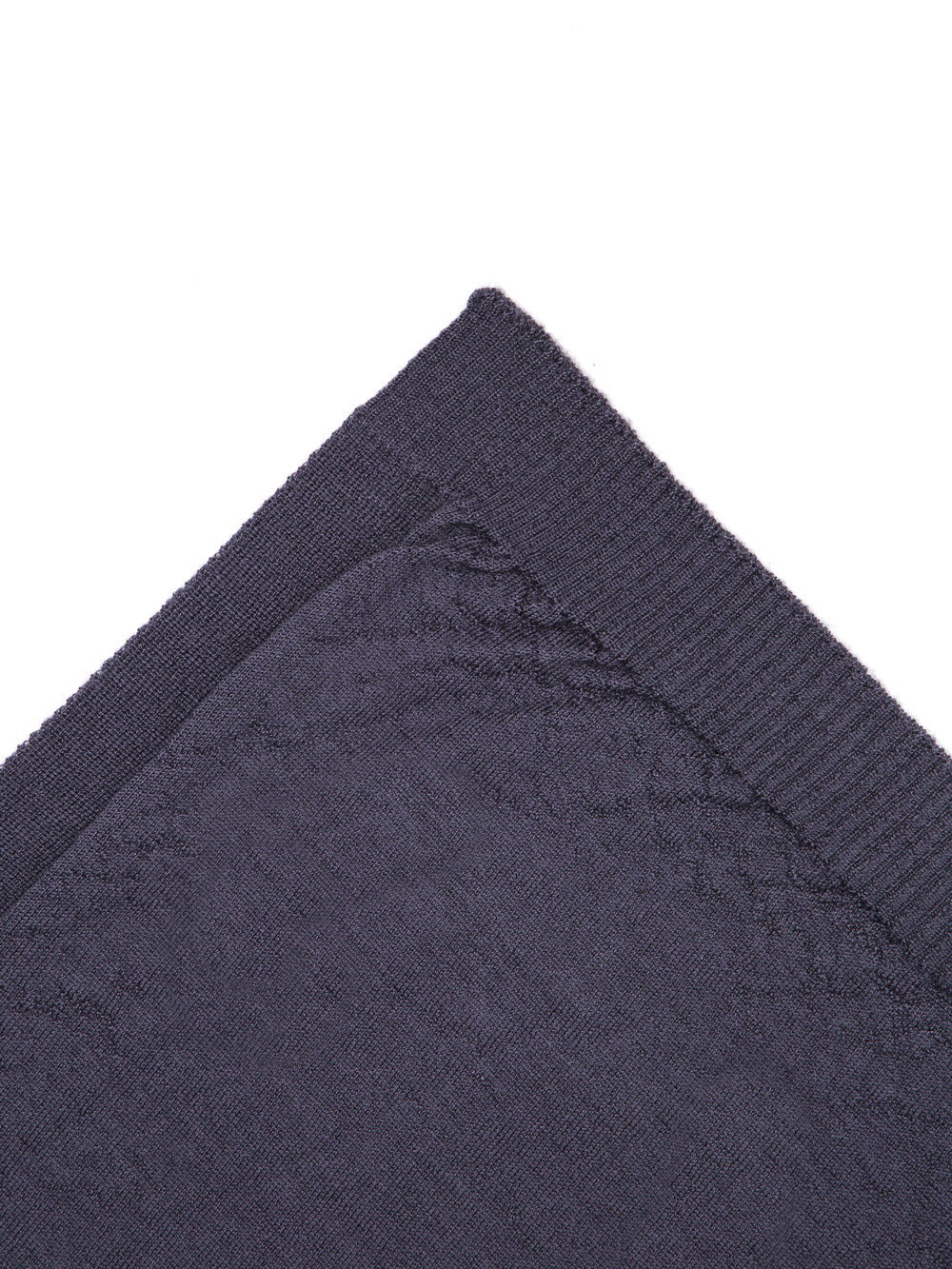 RICK OWENS KNIT SCARF IN IRON DARK PURPLE CASHMERE.
