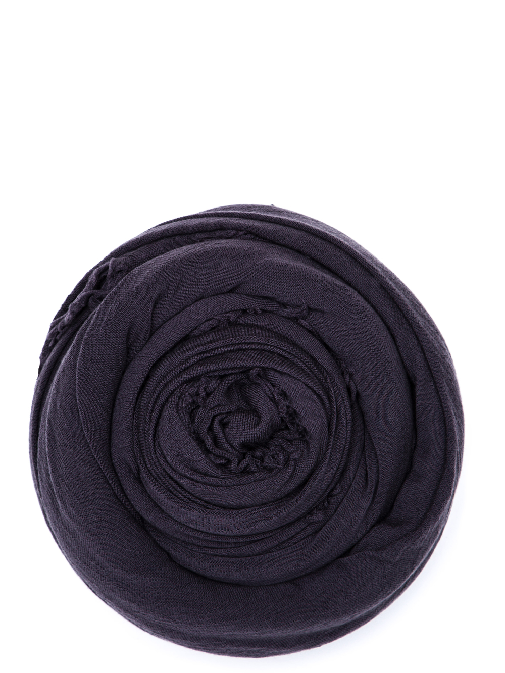 RICK OWENS KNIT BLANKET IN IRON DARK PURPLE MERINO WOOL.