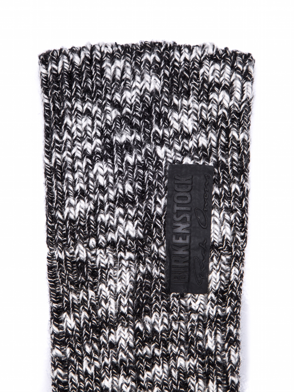 RICK OWENS X BIRKENSTOCK COTTON SLUB KNEEHIGH SOCK IN BLACK GREY MELANGE