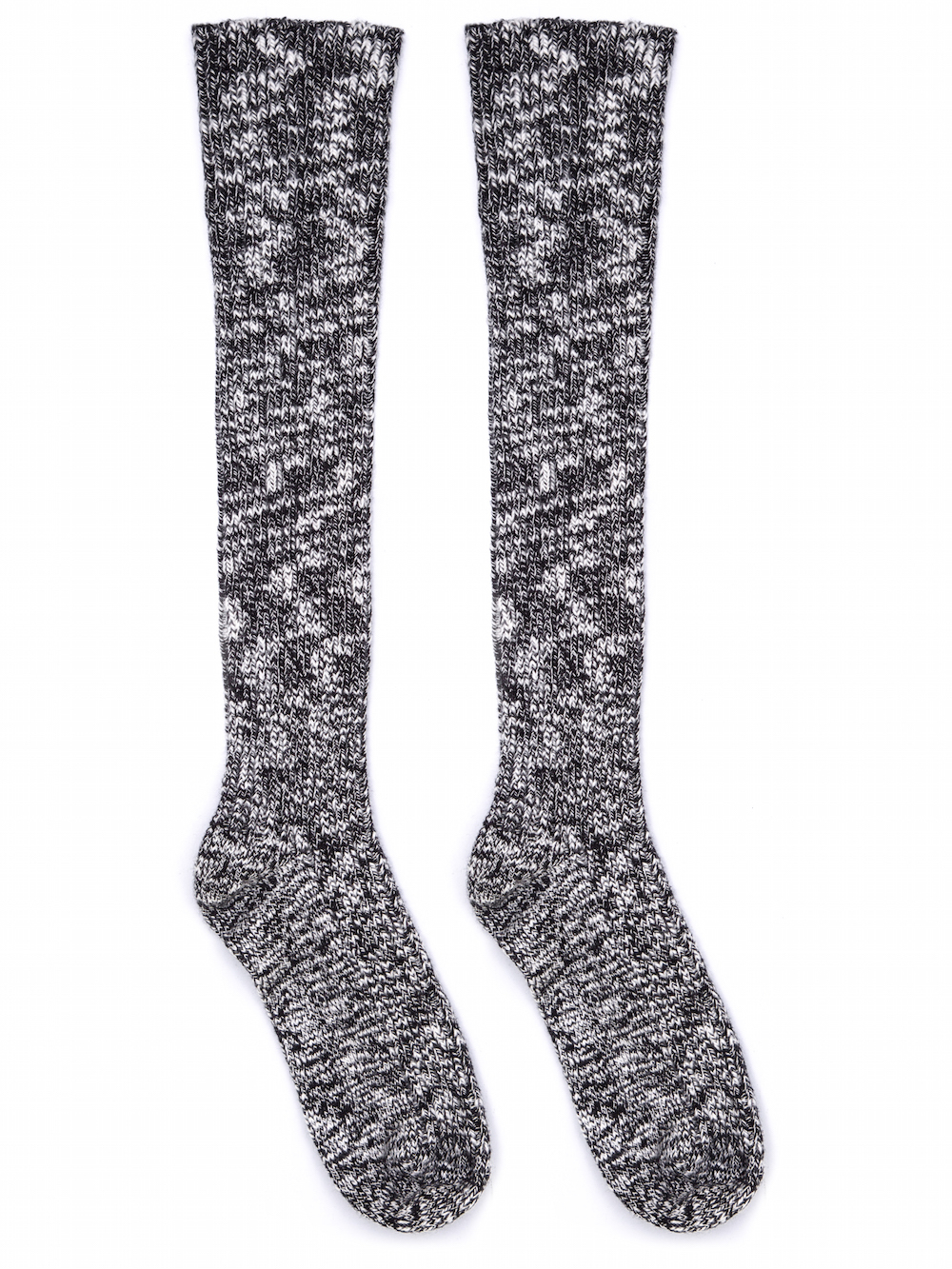 RICK OWENS X BIRKENSTOCK COTTON SLUB KNEEHIGH SOCK IN BLACK GREY MELANGE