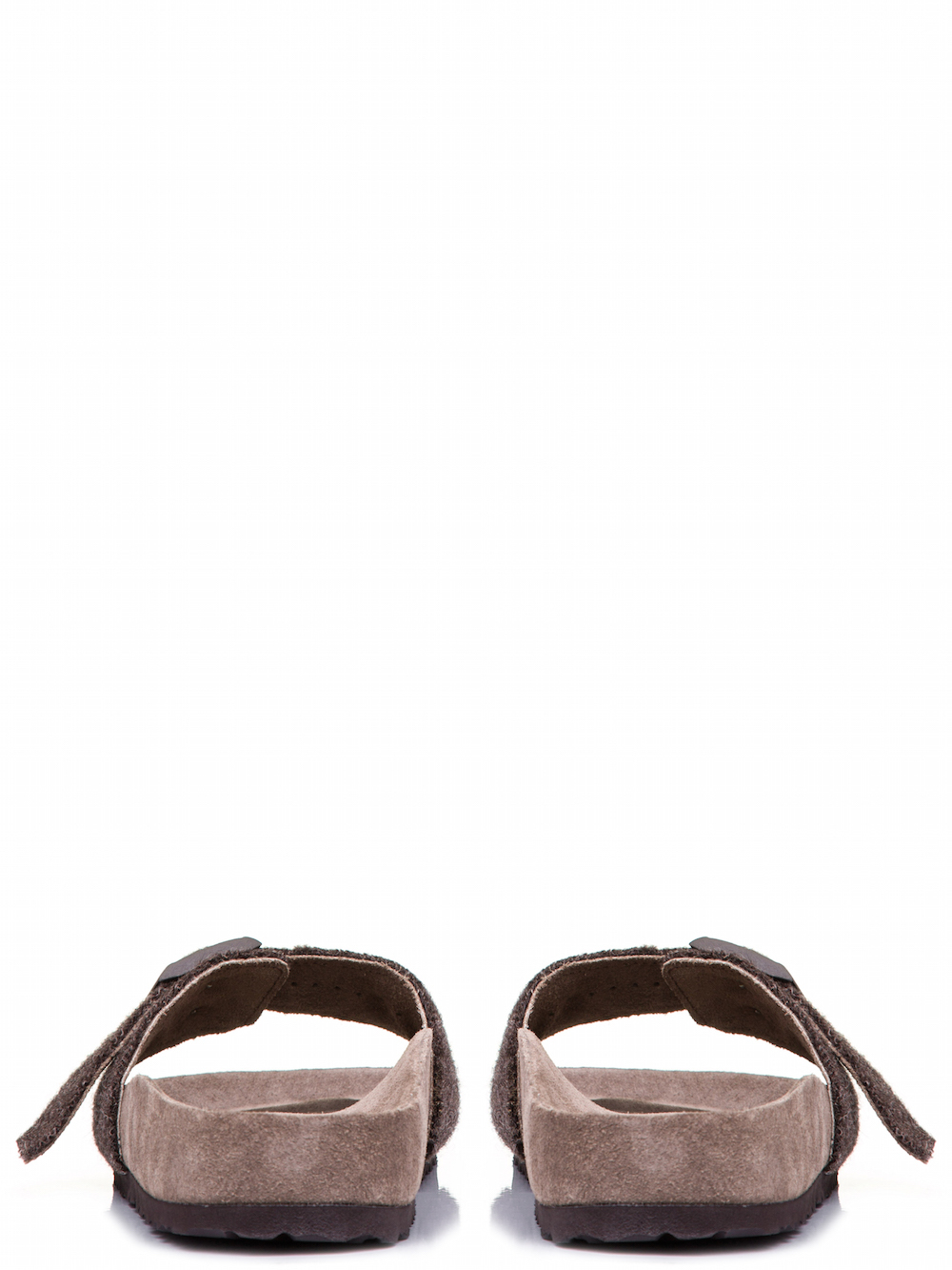 RICK OWENS X BIRKENSTOCK MADRID SANDAL IN BROWN FEATURE A WOOL FELT