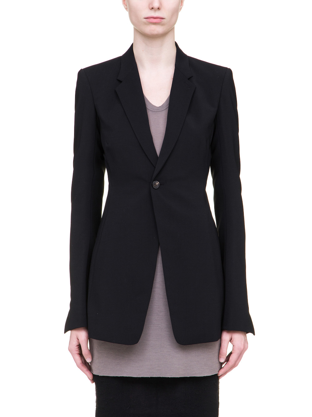 RICK OWENS SOFT BLAZER IN BLACK