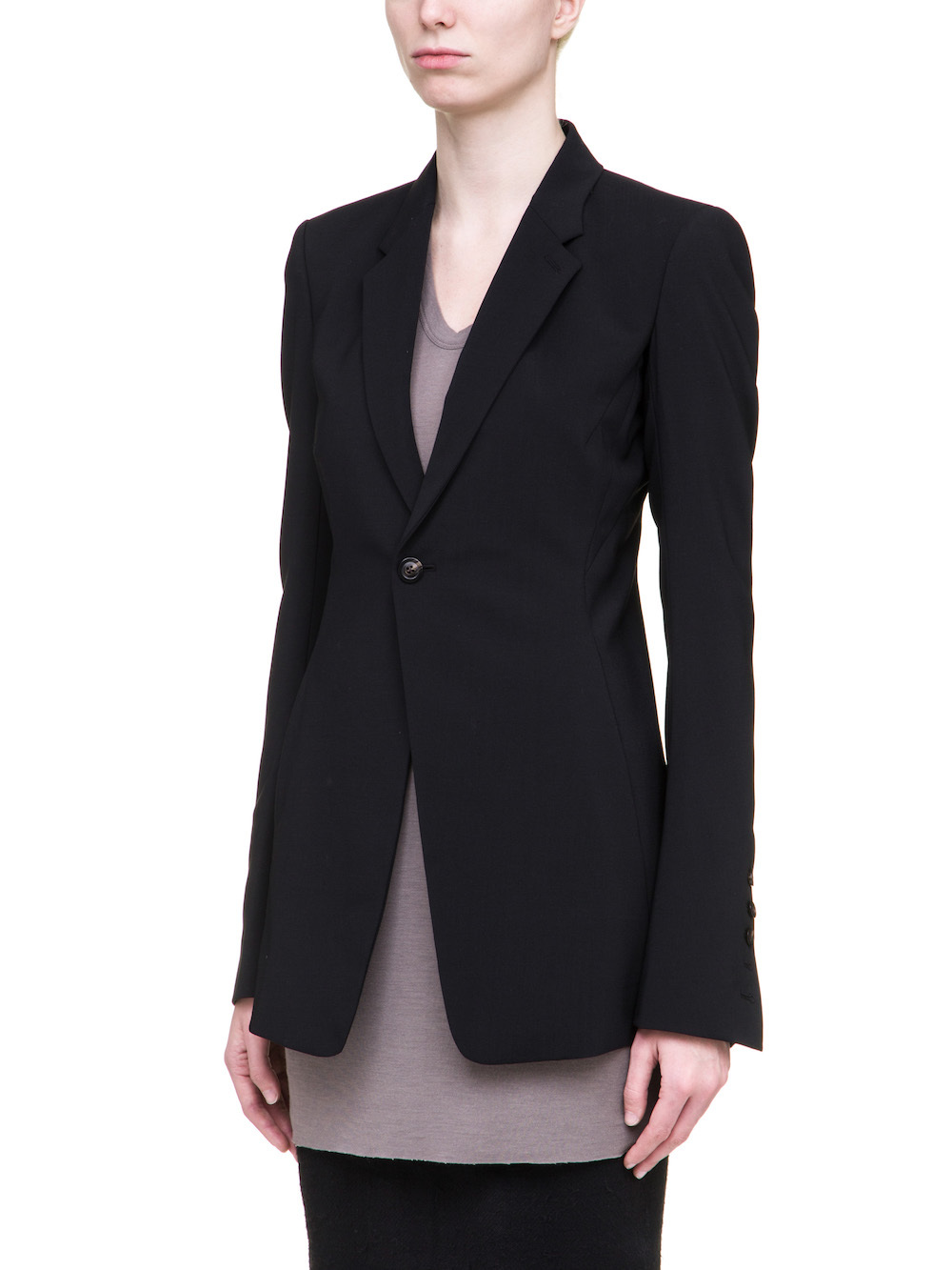 RICK OWENS SOFT BLAZER IN BLACK