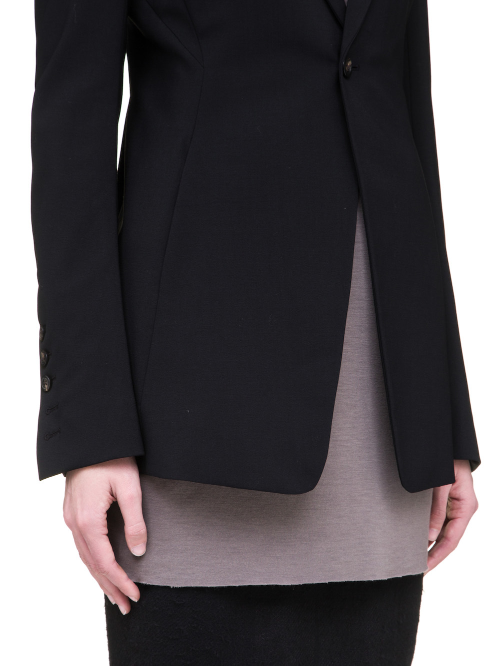RICK OWENS SOFT BLAZER IN BLACK