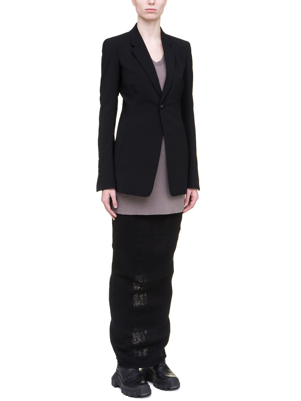 RICK OWENS SOFT BLAZER IN BLACK