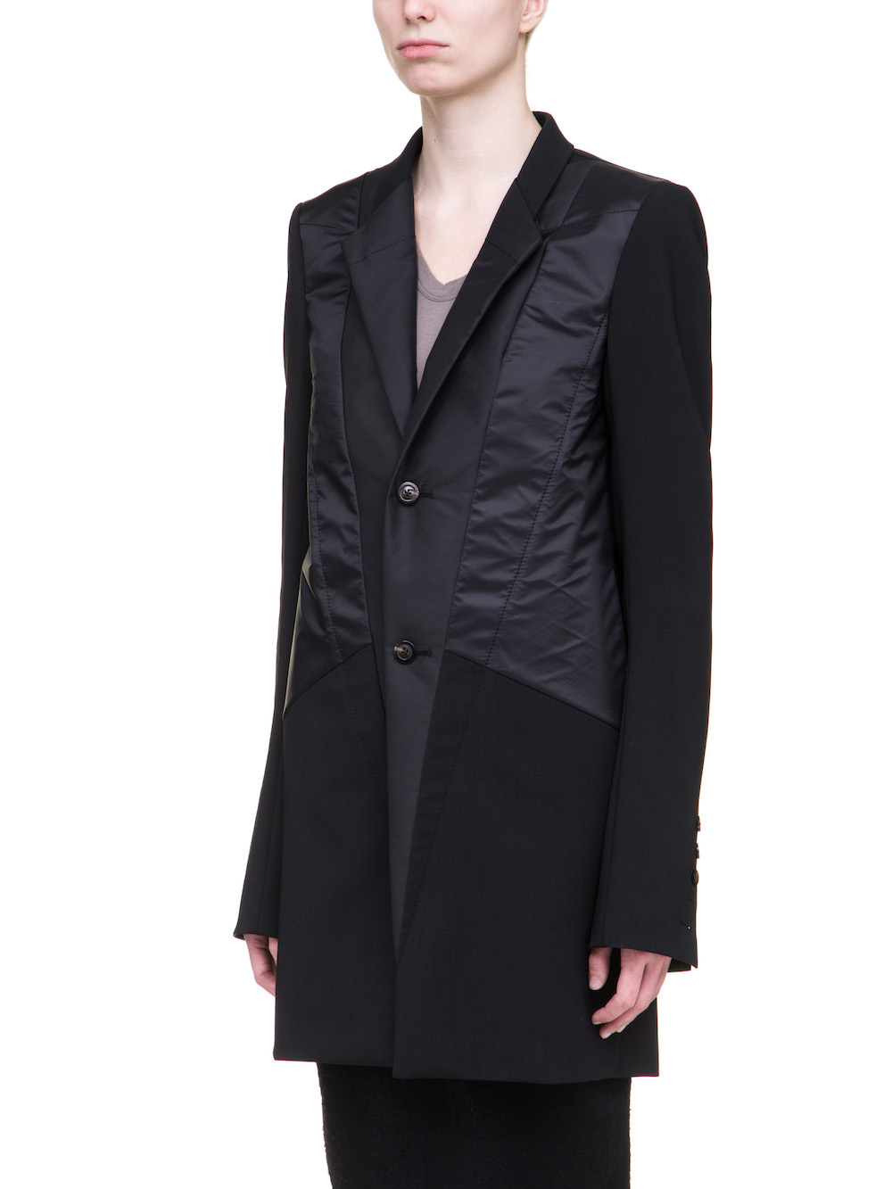 RICK OWENS TUX BLAZER IN BLACK