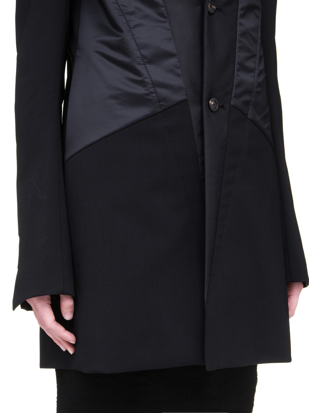 RICK OWENS TUX BLAZER IN BLACK