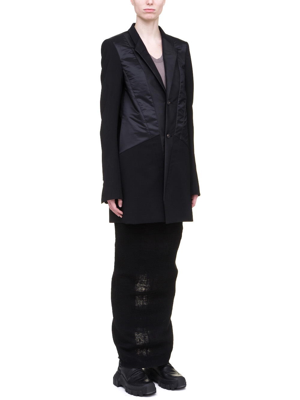 RICK OWENS TUX BLAZER IN BLACK