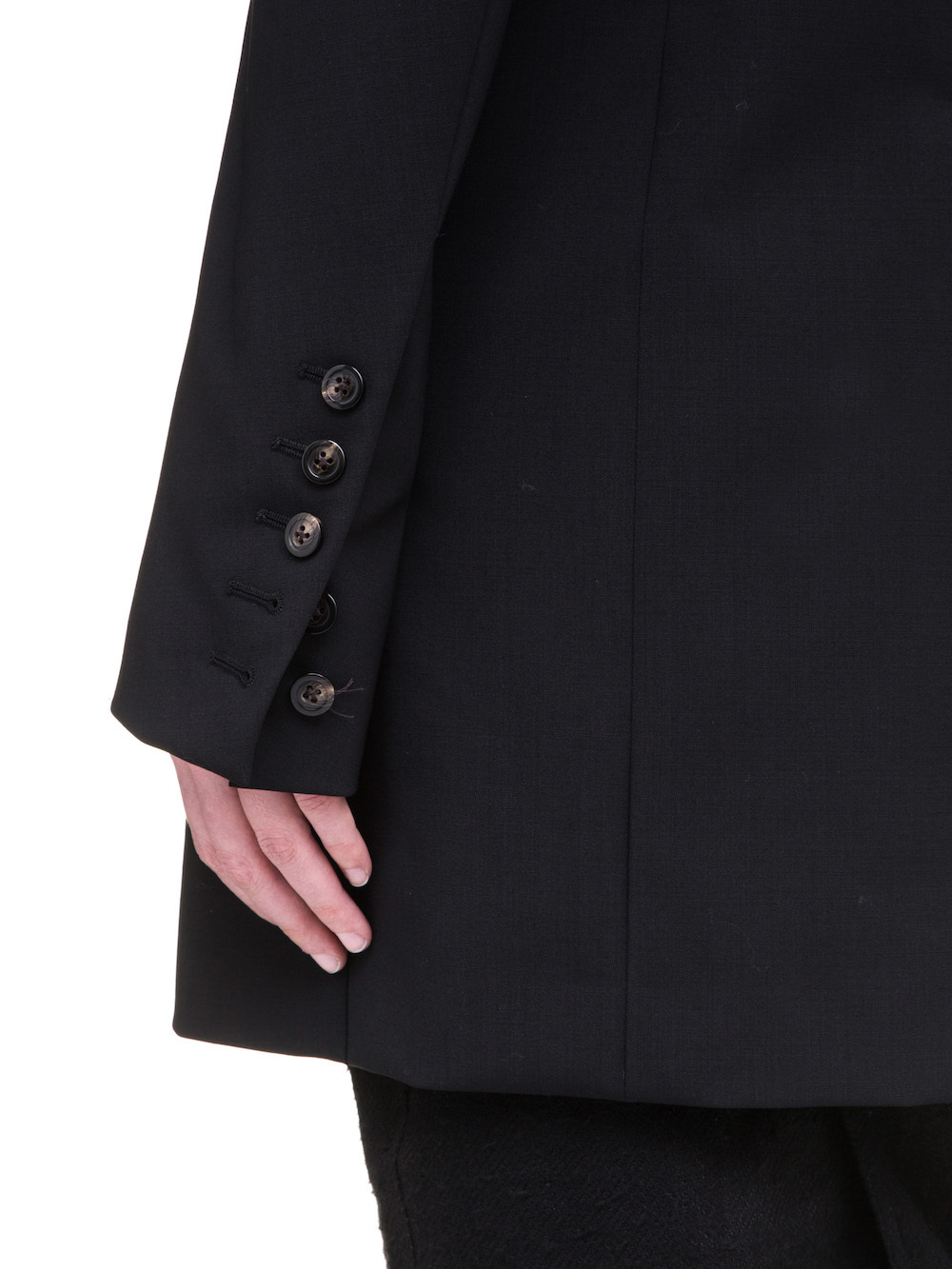 RICK OWENS TUX BLAZER IN BLACK