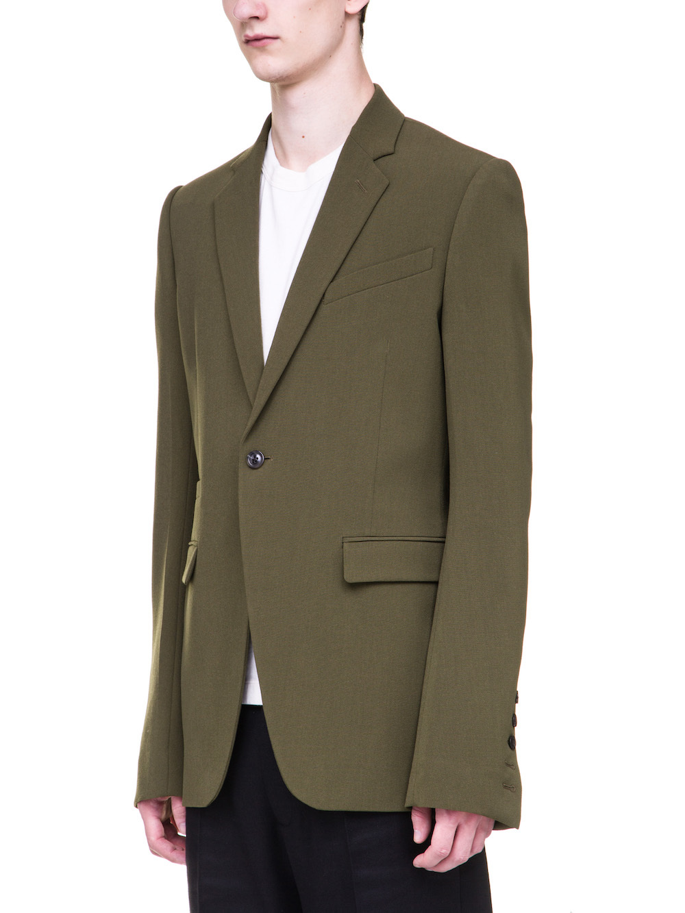 RICK OWENS SOFT BLAZER IN DIRTY GREEN