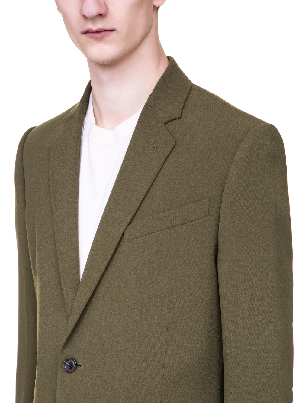 RICK OWENS SOFT BLAZER IN DIRTY GREEN