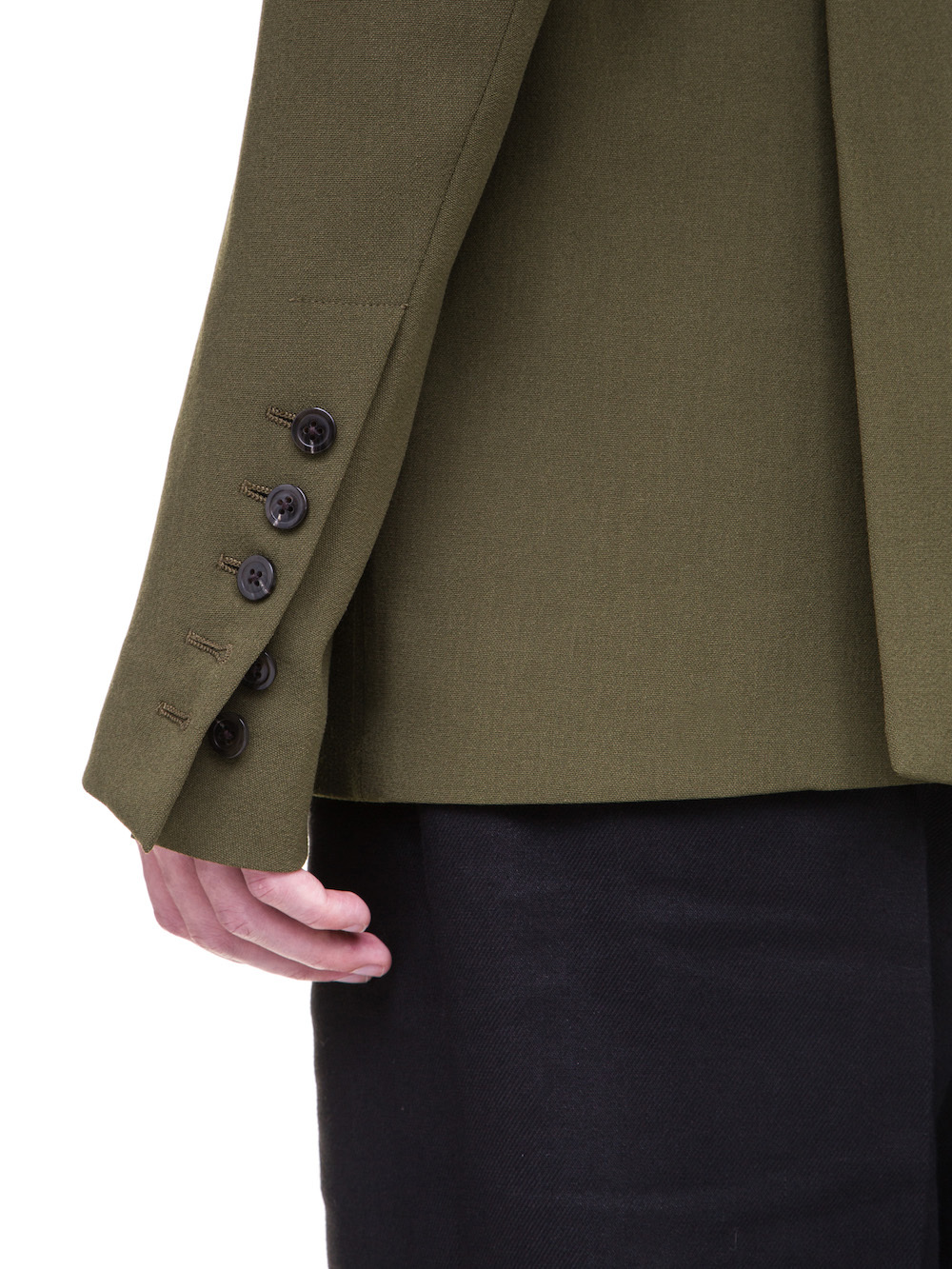 RICK OWENS SOFT BLAZER IN DIRTY GREEN