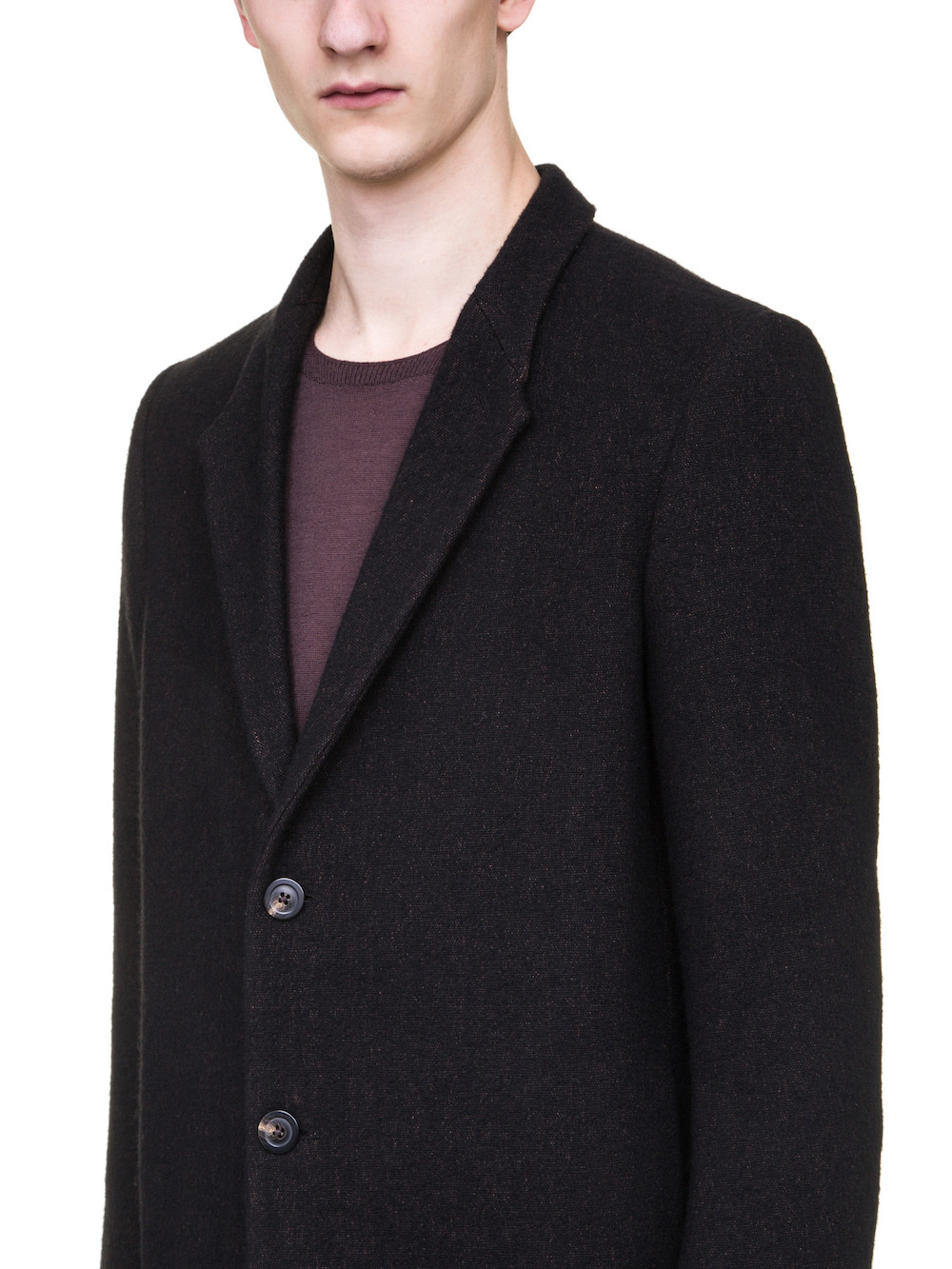 RICK OWENS MOREAU COAT IN BROWN BLACK