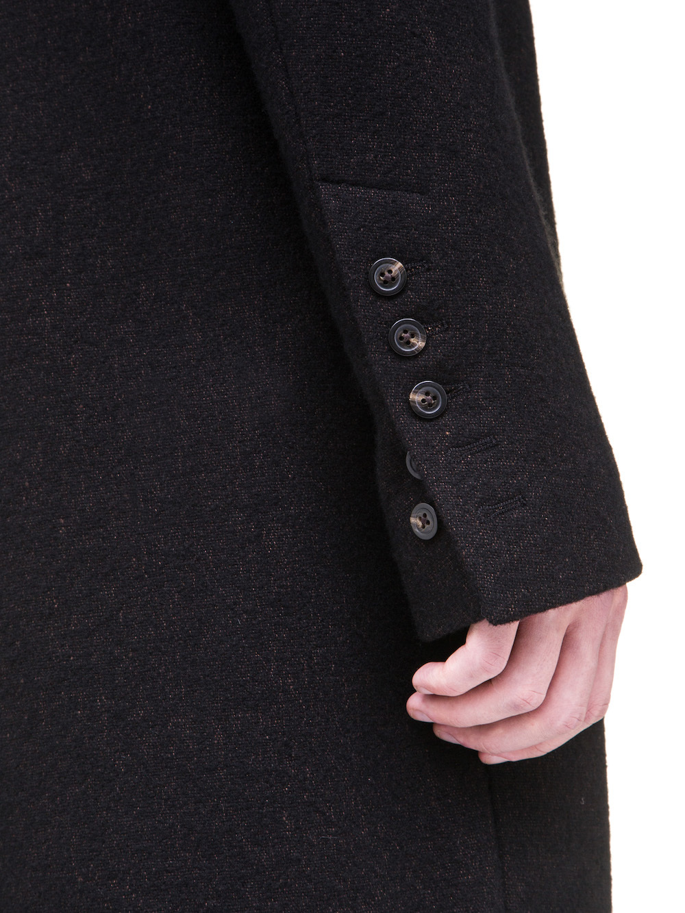 RICK OWENS MOREAU COAT IN BROWN BLACK