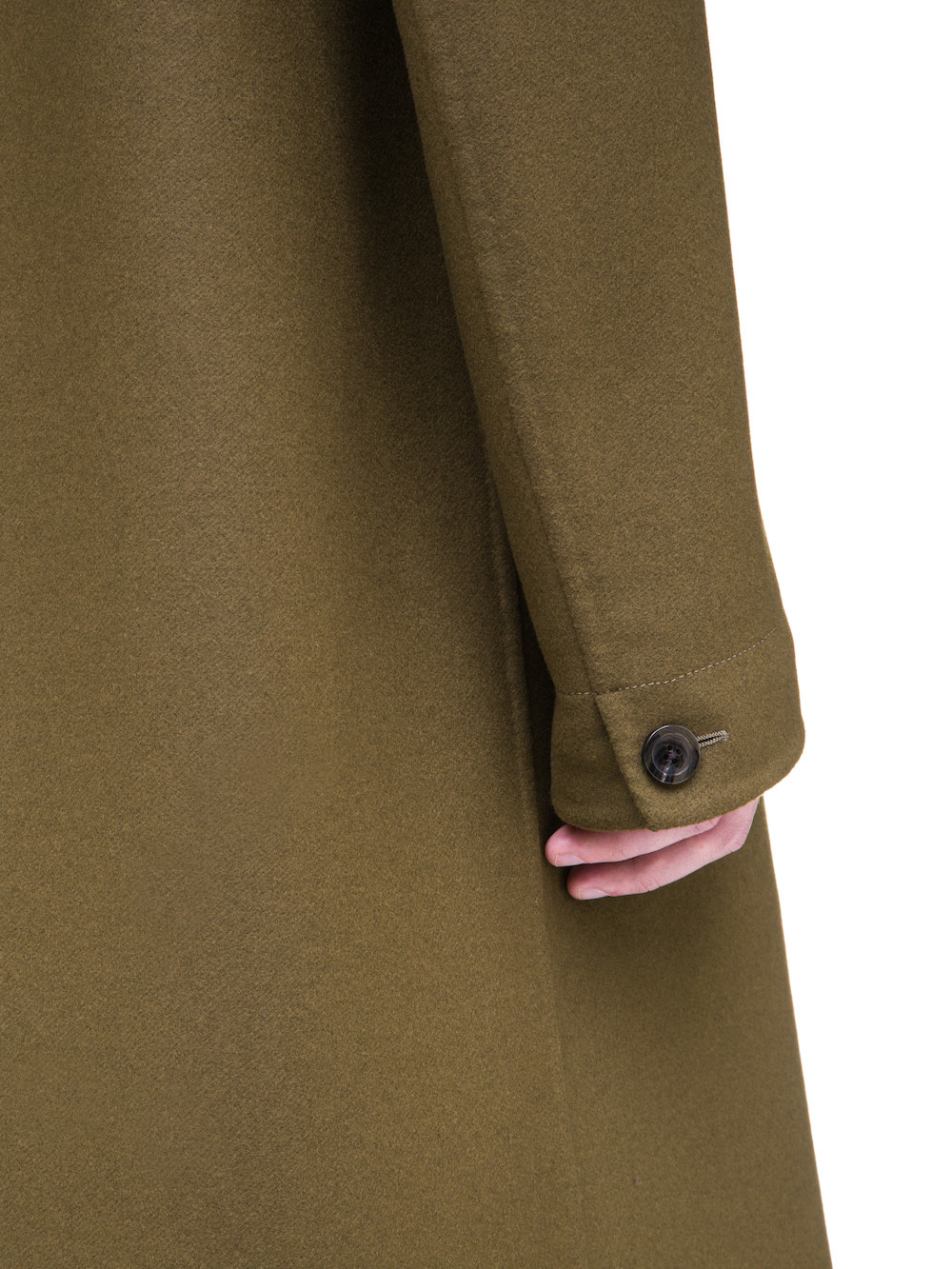 RICK OWENS OFFICER COAT IN DIRTY GREEN