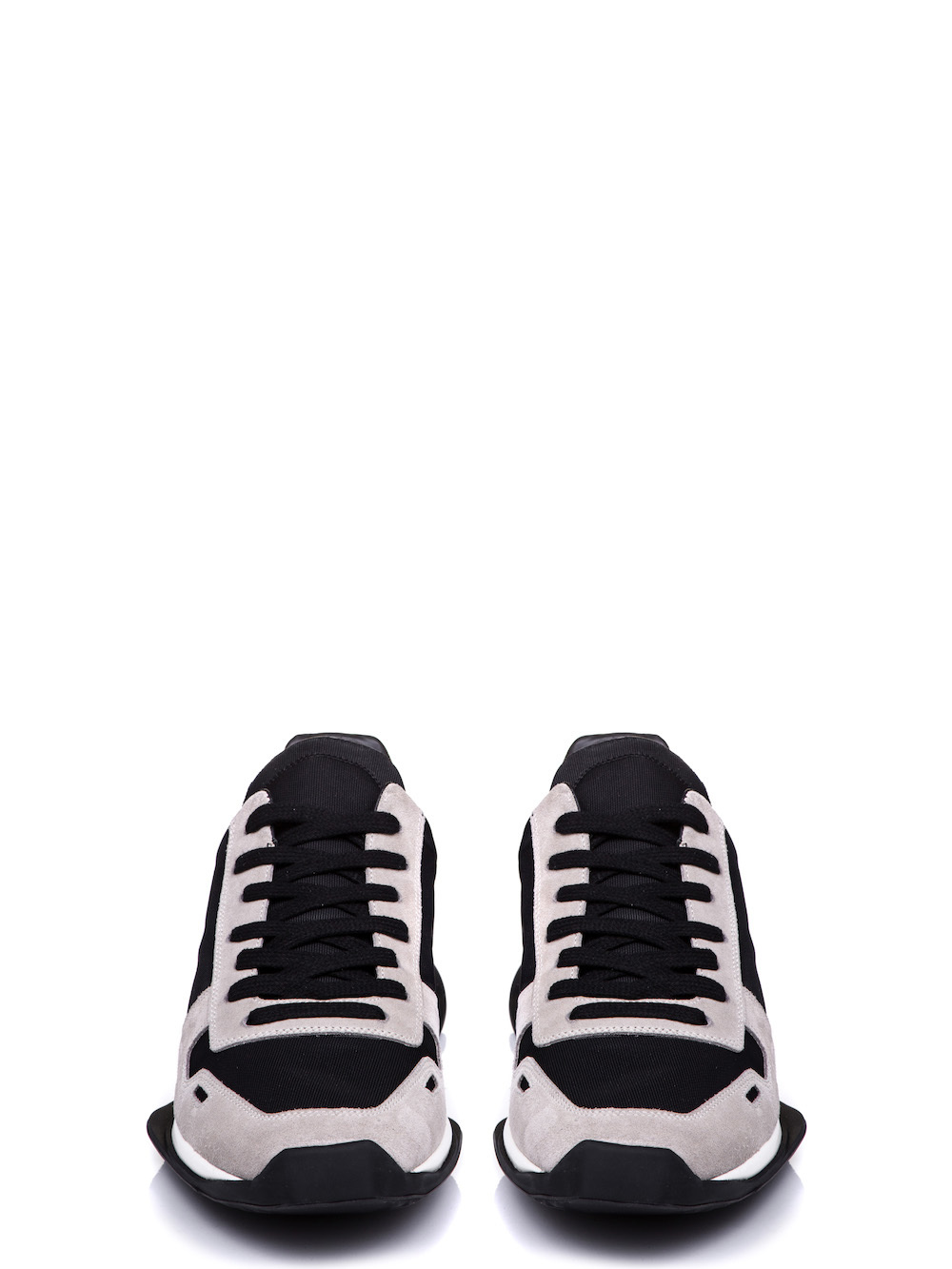 RICK OWENS NEW LACE-UP RUNNERS IN PEARL BEIGE AND BLACK HAVE