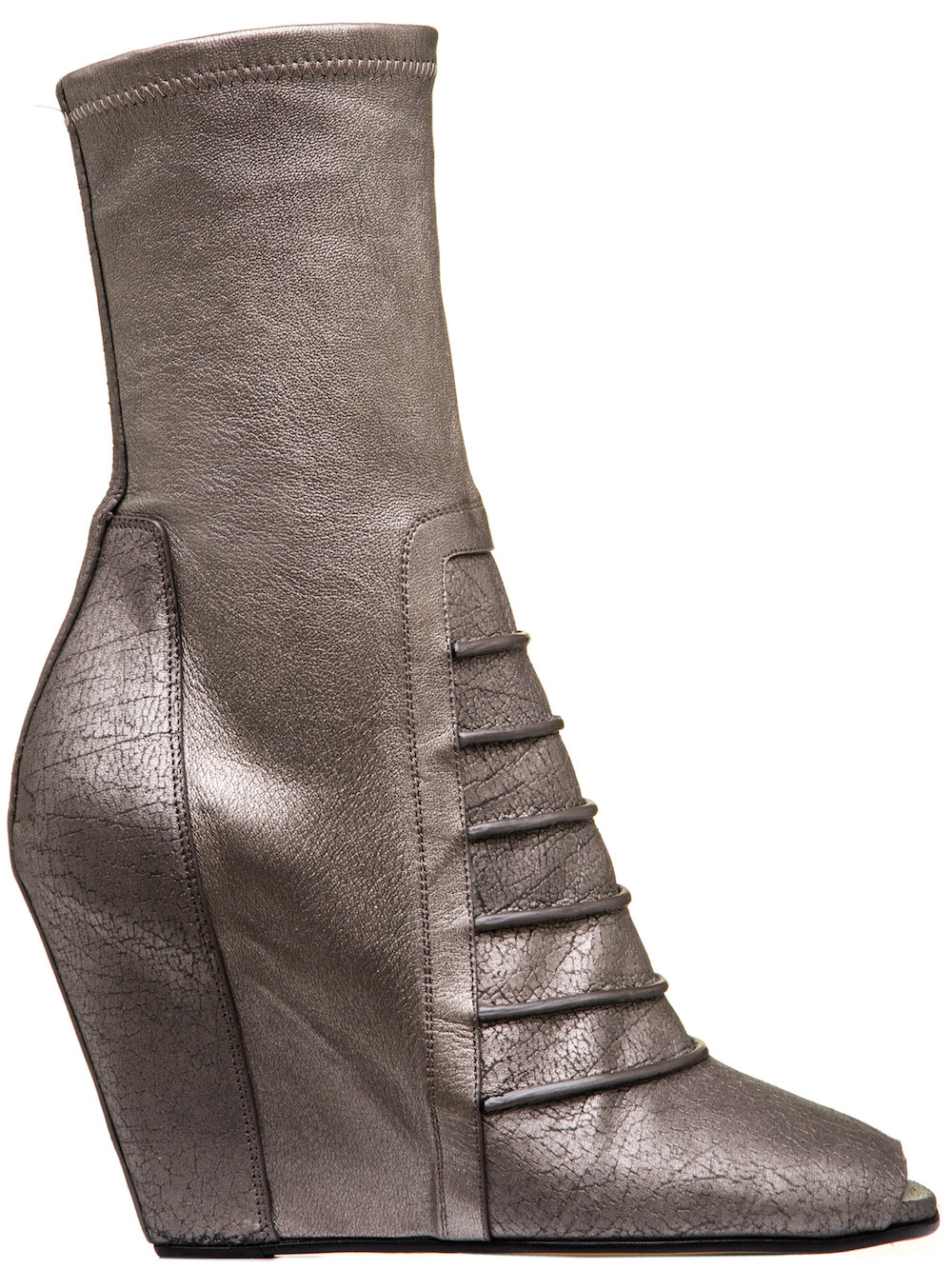 RICK OWENS RUHLMANN SOCK WEDGES IN SILVER